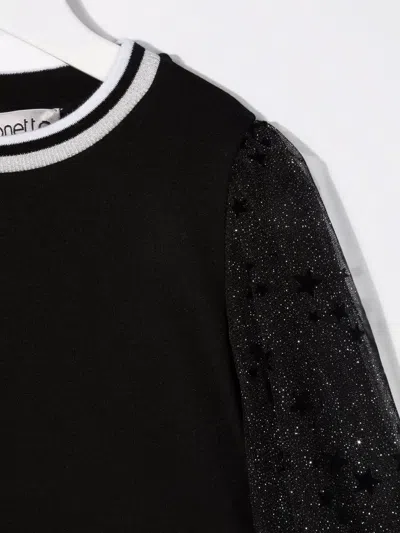 Simonetta Maglia Con Maniche In Tulle In Black