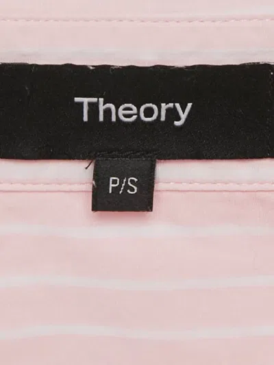 Pre-owned Theory  Striped Cotton Shirt In Pink