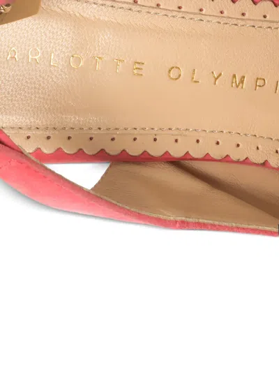 Pre-owned Charlotte Olympia  145mm Bon Bon Slingback Platform Pumps In Pink