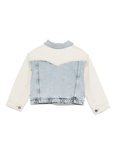 Emporio Armani Colour-block Denim Jacket In White