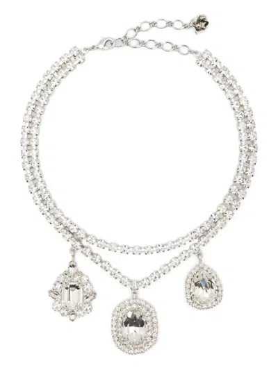 Magda Butrym Crystal-embellished Double-chain Necklace In Metallic