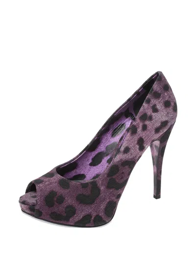Pre-owned Dolce & Gabbana 115mm Leopard-print Platform Pumps