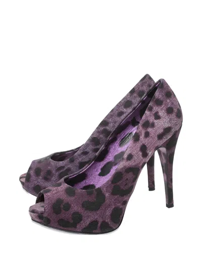 Pre-owned Dolce & Gabbana 115mm Leopard-print Platform Pumps