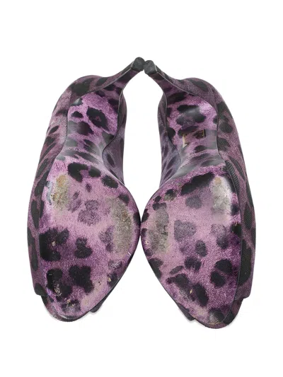 Pre-owned Dolce & Gabbana 115mm Leopard-print Platform Pumps