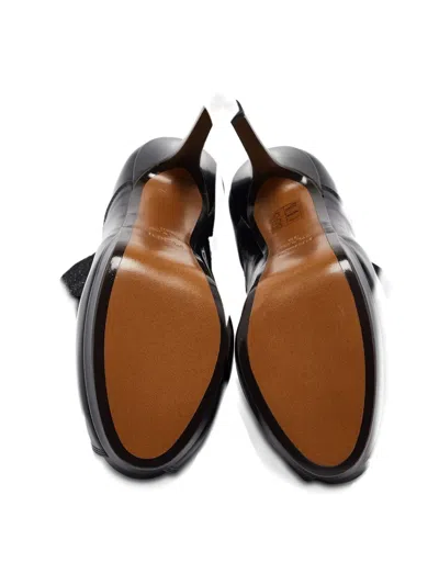 Pre-owned Fendi 135mm Peep-toe Leather Booties In Black