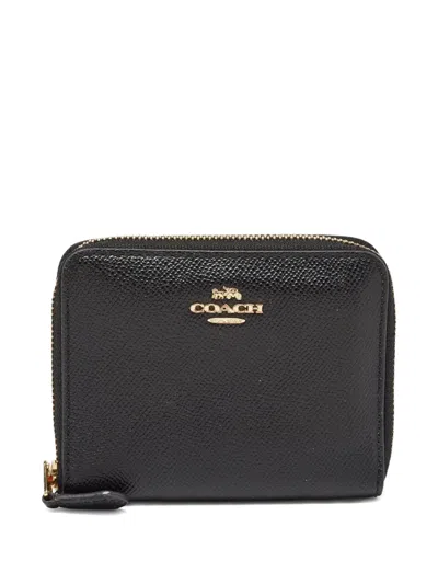 Pre-owned Coach Vintage  Leather Zip Wallet In Black
