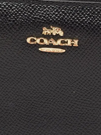 Pre-owned Coach Vintage  Leather Zip Wallet In Black