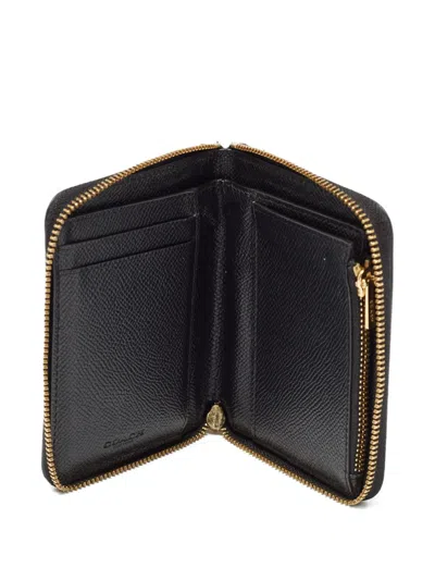 Pre-owned Coach Vintage  Leather Zip Wallet In Black