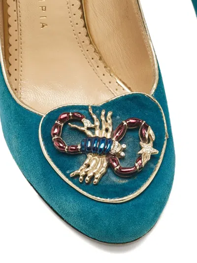 Pre-owned Charlotte Olympia 2023  Scorpion-embellished Heel Pumps In Blue