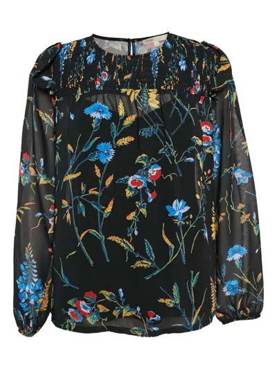 Pre-owned Maje  Floral-print Smocked Blouse