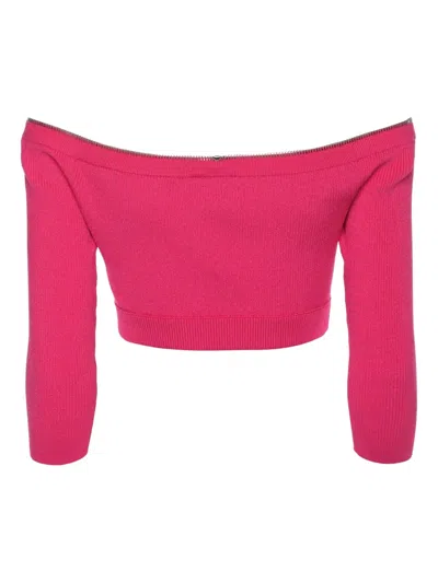 Pre-owned Alexander Mcqueen 2023 Off-shoulder Zip-up Cardigan
