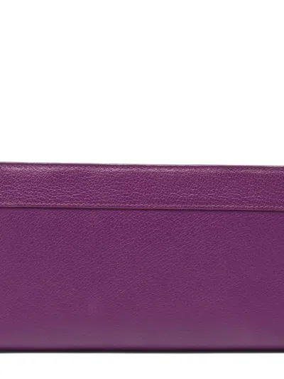 Pre-owned Aigner Vintage  Leather Wallet In Purple