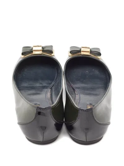 Pre-owned Louis Vuitton 2024 Patent Leather Bow Ballet Flats
