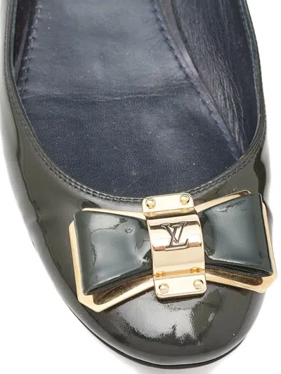 Pre-owned Louis Vuitton 2024 Patent Leather Bow Ballet Flats