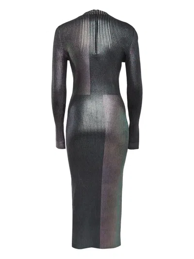 Pre-owned Christopher Kane Ribbed Midi Dress In Gray