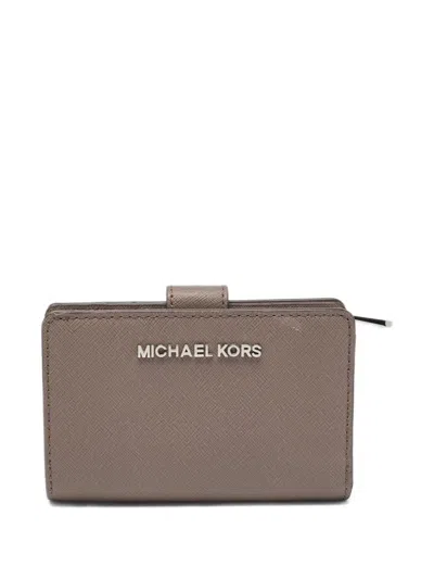 Pre-owned Michael Kors Vintage  Leather Wallet In Gray