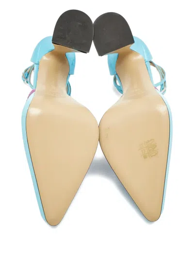 Pre-owned Mach&mach 2024  125mm Crystal Platform Pumps In Blue