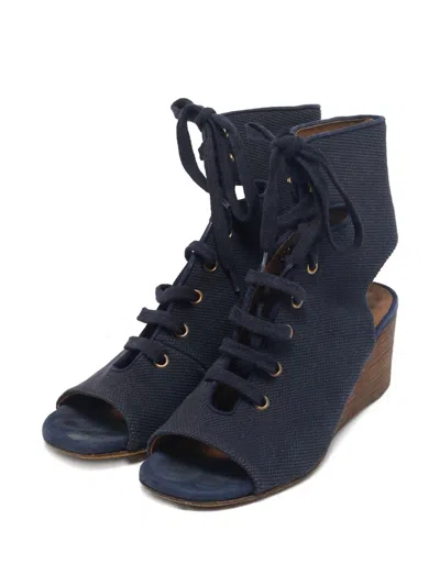 Pre-owned Chloé Lace-up Ankle Boots In Blue