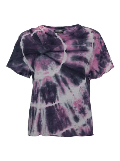 Pre-owned Amiri Tie-dye Distressed T-shirt In Purple