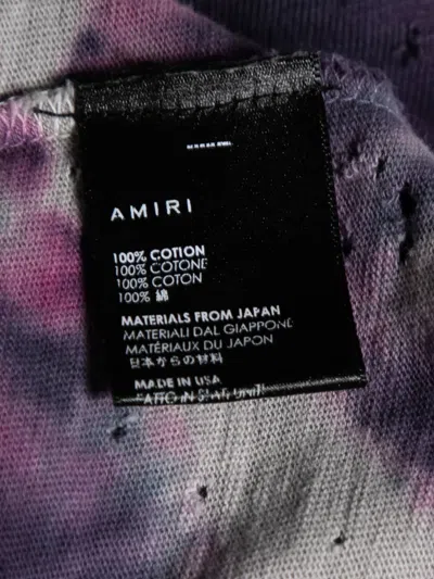 Pre-owned Amiri Tie-dye Distressed T-shirt In Purple