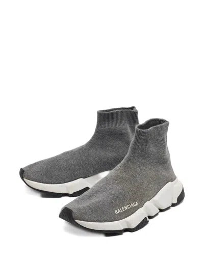 Pre-owned Balenciaga Speed Sock Knit Sneakers In Gray