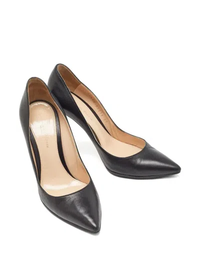 Pre-owned Sergio Rossi Vintage  Leather Pointed-toe Pumps In Black