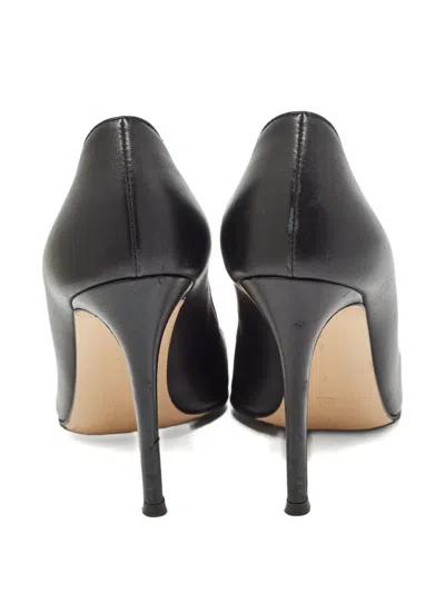 Pre-owned Sergio Rossi Vintage  Leather Pointed-toe Pumps In Black