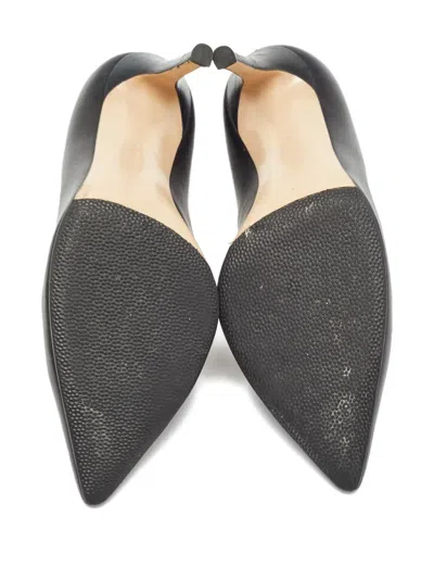 Pre-owned Sergio Rossi Vintage  Leather Pointed-toe Pumps In Black