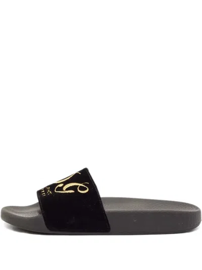 Pre-owned Dolce & Gabbana Embroidered-logo Slides