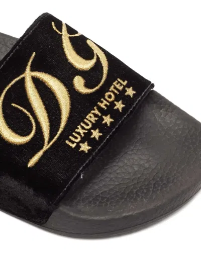 Pre-owned Dolce & Gabbana Embroidered-logo Slides