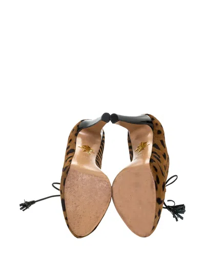 Pre-owned Charlotte Olympia  125mm Leopard-pattern Bootsd In Neutral