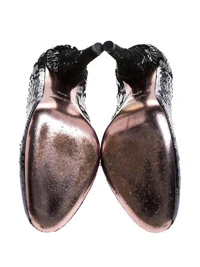 Pre-owned Miu Miu 120mm Sequin Pumps In Black