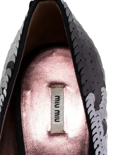 Pre-owned Miu Miu 120mm Sequin Pumps In Black