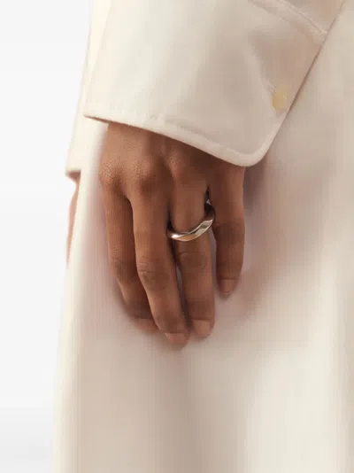 Jacquemus Logo-engraved Ring In Metallic