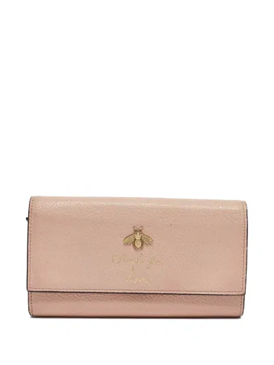 Pre-owned Gucci 2024 Blind For Love Wallet In Pink