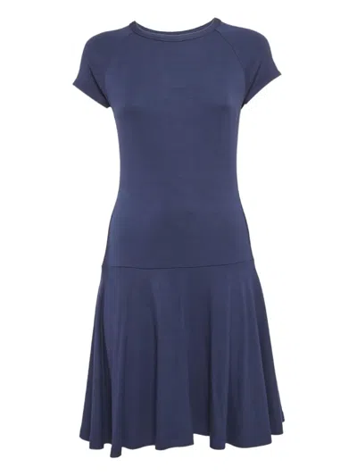 Pre-owned Polo Ralph Lauren Vintage  Raglan-sleeve Flared Dress In Blue