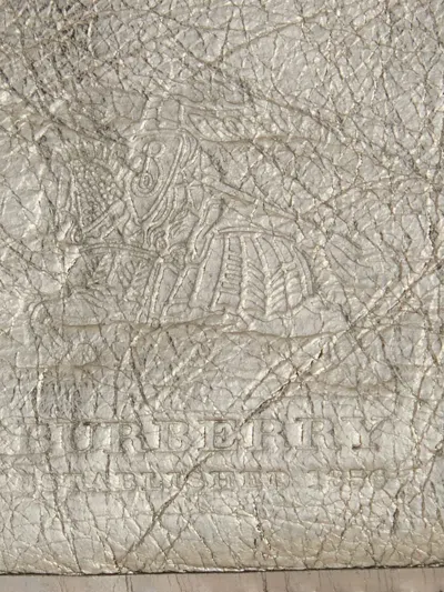 Pre-owned Burberry Check-print Wallet In Neutral