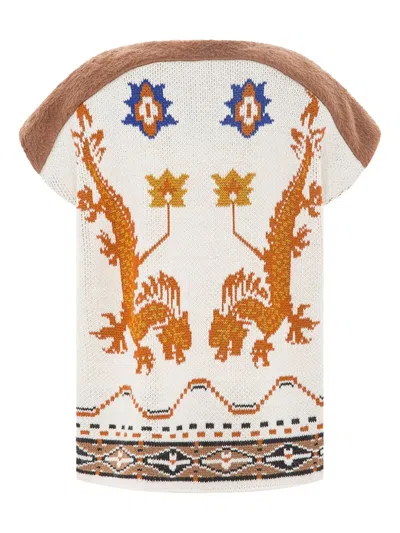 Akep Embroidered Side-pockets Jacket In Brown
