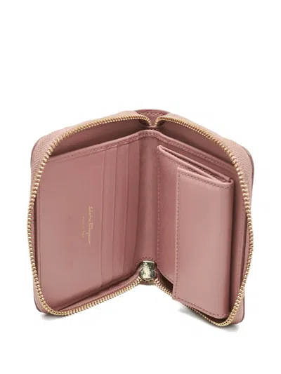Pre-owned Ferragamo Gancini Zip Wallet In Pink