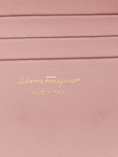 Pre-owned Ferragamo Gancini Zip Wallet In Pink