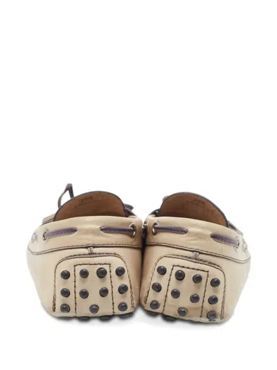 Pre-owned Tod's Vintage  Leather Loafer Shoes In Neutral