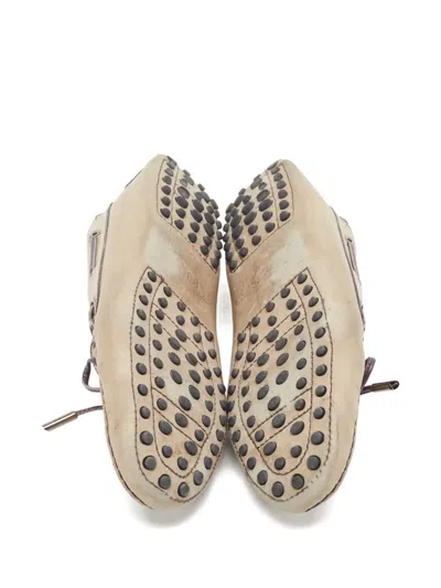 Pre-owned Tod's Vintage  Leather Loafer Shoes In Neutral