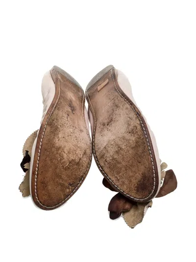 Pre-owned Miu Miu Leather-petal Ballet Flats