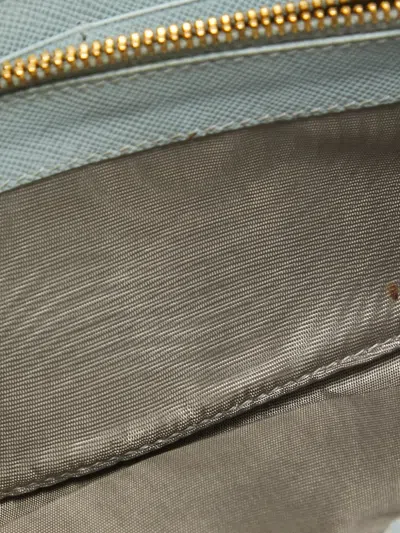 Pre-owned Prada Leather Logo Wallet In Blue