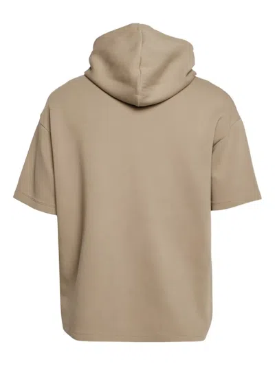 Pre-owned Emporio Armani Short-sleeved Hoodie In Brown