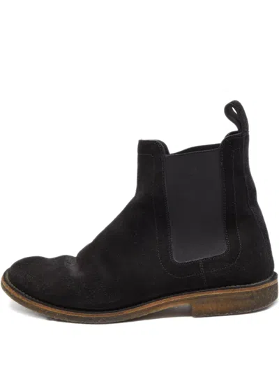 Pre-owned Bottega Veneta Suede Chelsea Boots In Black