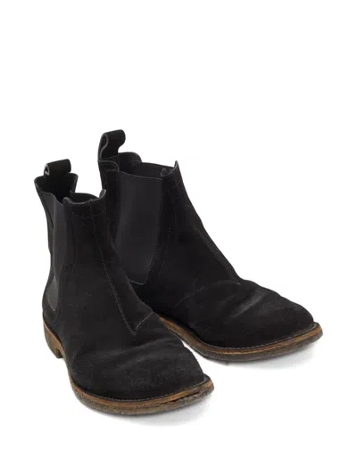 Pre-owned Bottega Veneta Suede Chelsea Boots In Black