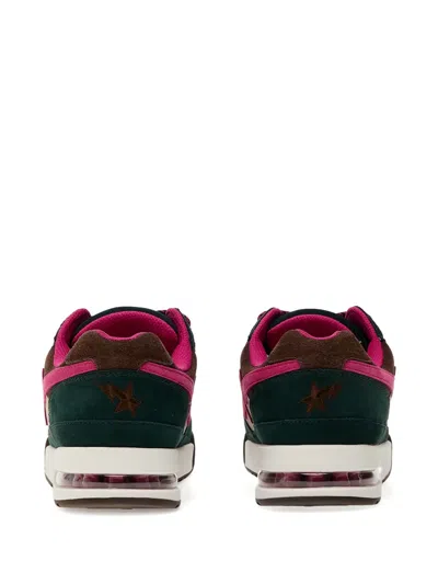 A Bathing Ape Star-patch Suede Sneakers In Pink