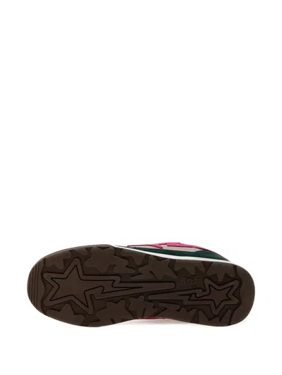 A Bathing Ape Star-patch Suede Sneakers In Pink
