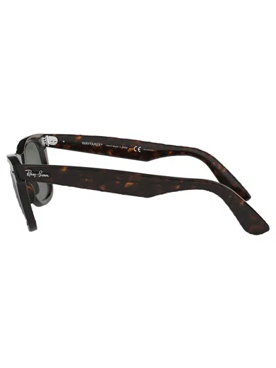 Ray Ban Original Wayfarer Classic Sunglasses Tortoise Frame Green Lenses Polarized 50-22 In Brown